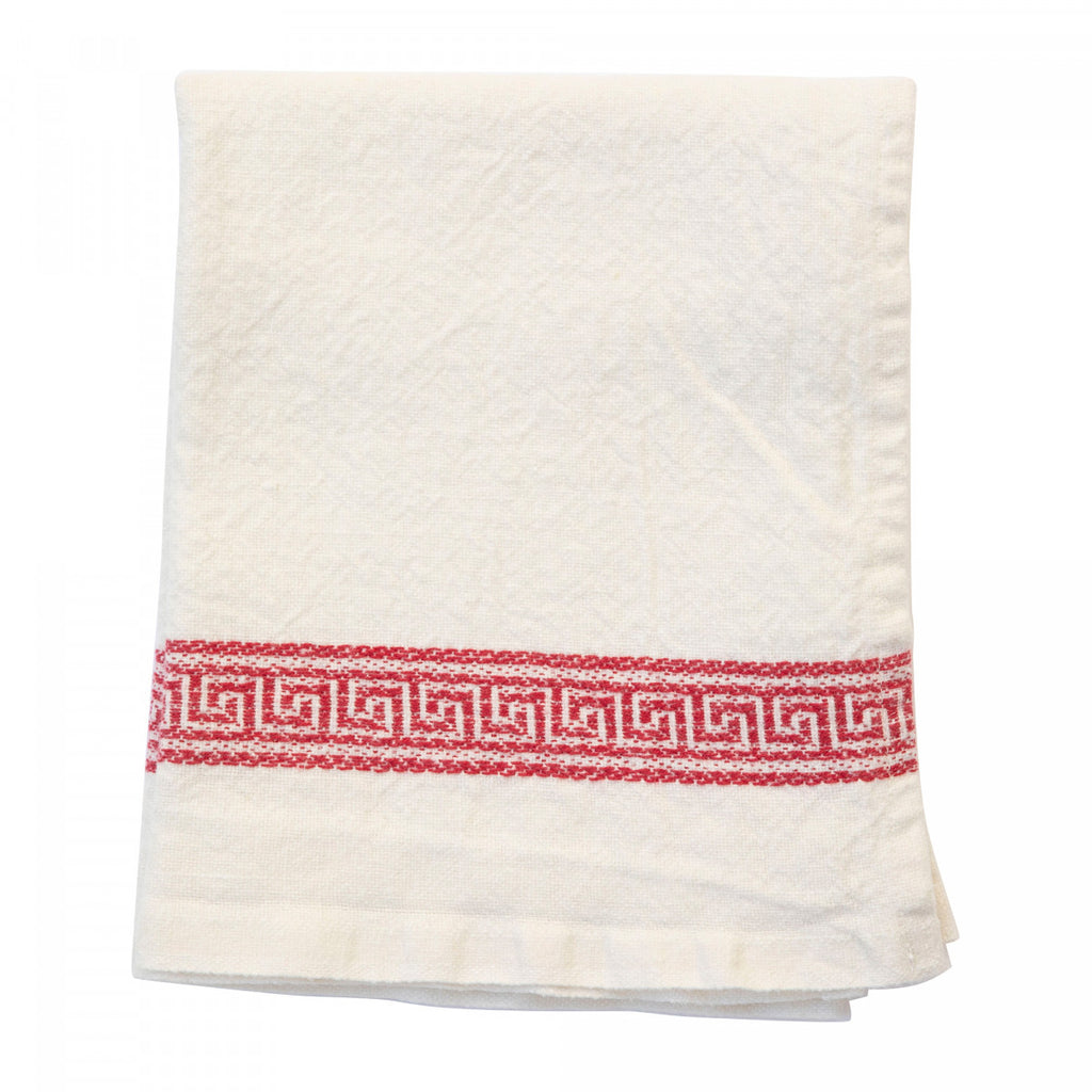 Grecque Tea Towel (Red) - View 2