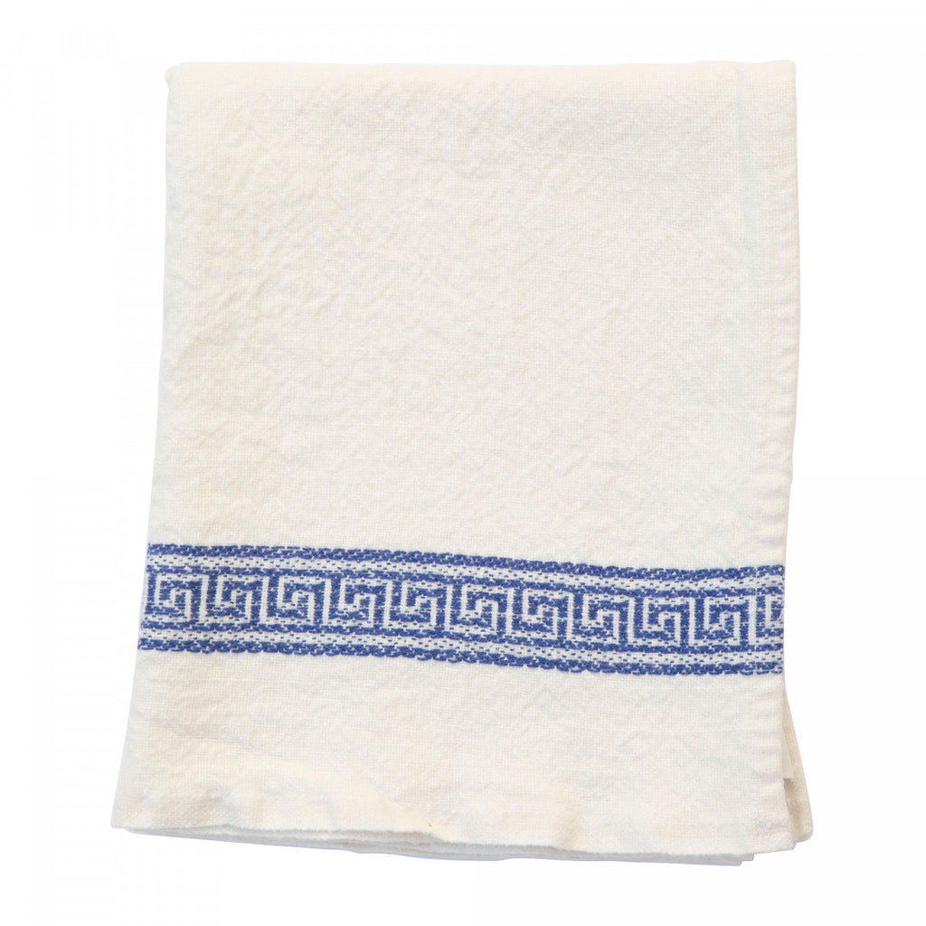 Grecque Tea Towel (Blue) - View 2